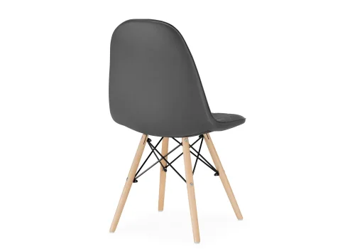 Деревянный стул Kvadro 1 gray / wood 15734 Woodville, серый/экокожа, ножки/дерево массив бука/натуральный, размеры - ****440*510 фото 4