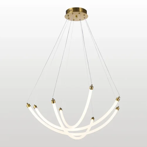 Люстра подвесная LED Bartow LSP-7247 Lussole белая на 4 лампы, основание матовое золото в стиле хай-тек современный 