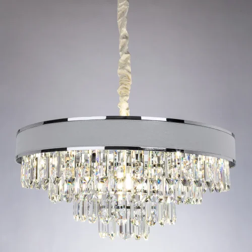 Люстра подвесная Diadem A1002LM-8CC Arte Lamp белая прозрачная на 8 ламп, основание хром в стиле классический  фото 2