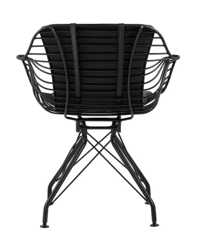 Кресло Thomas, черное, с черной подушкой  УТ000004226 Stool Group, чёрный/экокожа, ножки/металл/чёрный, размеры - ****660*600 фото 3
