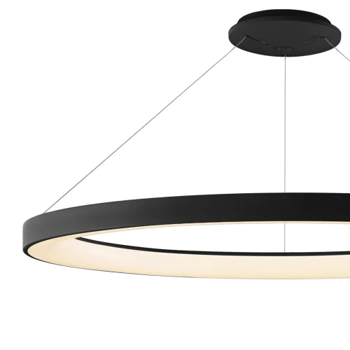 Люстра подвесная LED с пультом Niseko 8646 Mantra чёрная на 1 лампа, основание чёрное в стиле хай-тек современный кольца с пультом фото 3