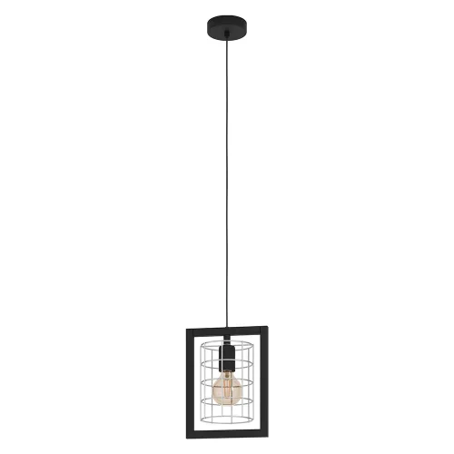 Светильник подвесной Jubily 43662 Eglo чёрный белый 1 лампа, основание чёрное в стиле современный лофт 