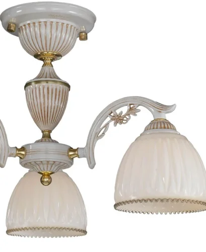 Люстра потолочная PL 9671/3 Reccagni Angelo белая на 3 лампы, основание белое в стиле классический  фото 2