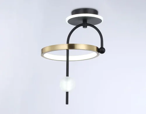 Светильник подвесной LED FL66424 Ambrella light золотой 1 лампа, основание чёрное в стиле современный хай-тек  фото 3
