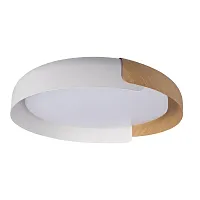 Светильник потолочный LED Coin 10198 White LOFT IT белый бежевый коричневый 1 лампа, основание коричневое белое в стиле современный 