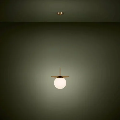 Светильник подвесной Arenales 39952 Eglo белый 1 лампа, основание матовое латунь в стиле современный  фото 3