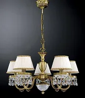 Люстра подвесная  L 6400/5 Reccagni Angelo белая на 5 ламп, основание античное бронза в стиле классический 