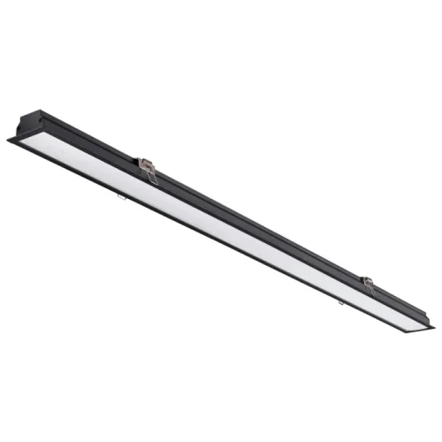 Светильник потолочный LED встраиваемый Iter 358821 Novotech чёрный 1 лампа, основание чёрное в стиле современный минимализм линейный