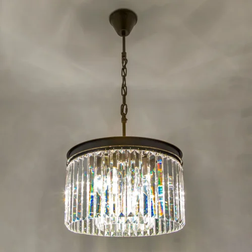Люстра подвесная Мартин CL332081 Citilux прозрачная на 8 ламп, основание коричневое венге в стиле современный классический  фото 2