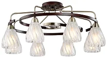 Светильник потолочный 288-507-08 Velante прозрачный белый 8 ламп, основание коричневое бронзовое в стиле современный 