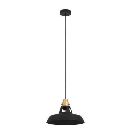 Светильник подвесной Estepona 390229 Eglo чёрный 1 лампа, основание чёрное в стиле лофт современный 