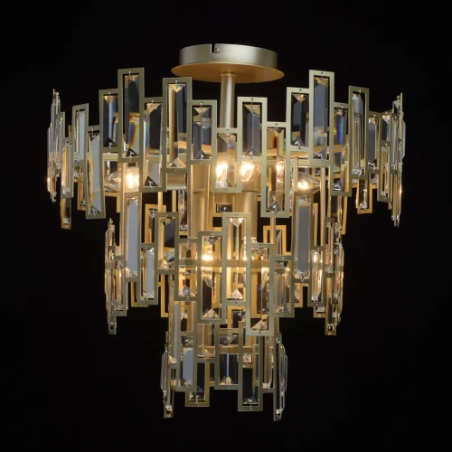 Люстра потолочная хрустальная Монарх 121010505 MW-Light прозрачная на 5 ламп, основание золотое в стиле классический  фото 2