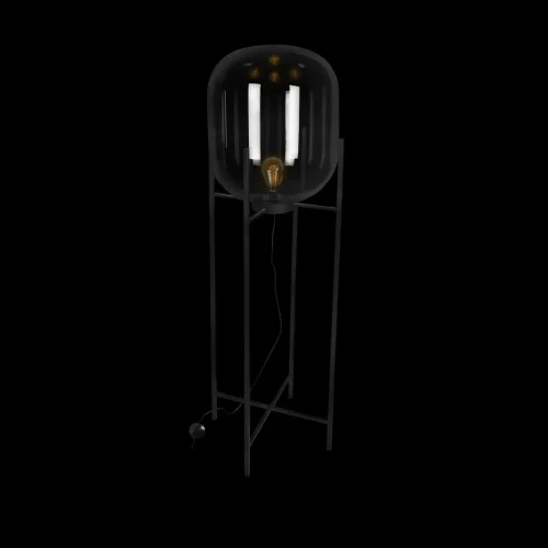 Торшер  Oda 10195F/1600 Smoke LOFT IT  чёрный серый 1 лампа, основание чёрное в стиле современный
 фото 2