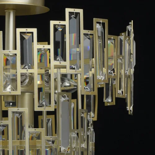 Люстра потолочная хрустальная Монарх 121010505 MW-Light прозрачная на 5 ламп, основание золотое в стиле классический  фото 6