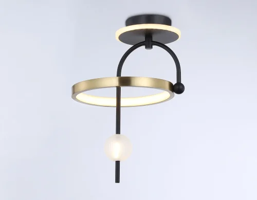 Светильник подвесной LED FL66424 Ambrella light золотой 1 лампа, основание чёрное в стиле современный хай-тек  фото 4