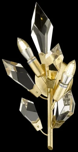 Бра Casandra WE111.02.401 Wertmark прозрачный на 2 лампы, основание золотое в стиле флористика современный ветви