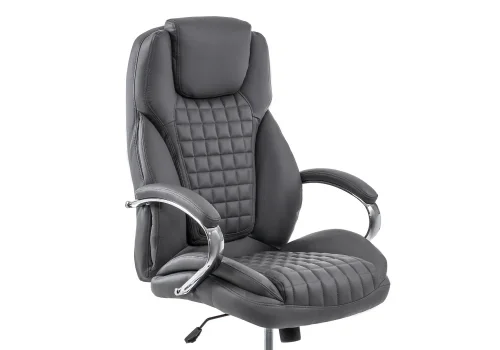 Компьютерное кресло Herd темно-серое 1868 Woodville, серый/искусственная кожа, ножки/металл/хром, размеры - *1430***690*770 фото 6