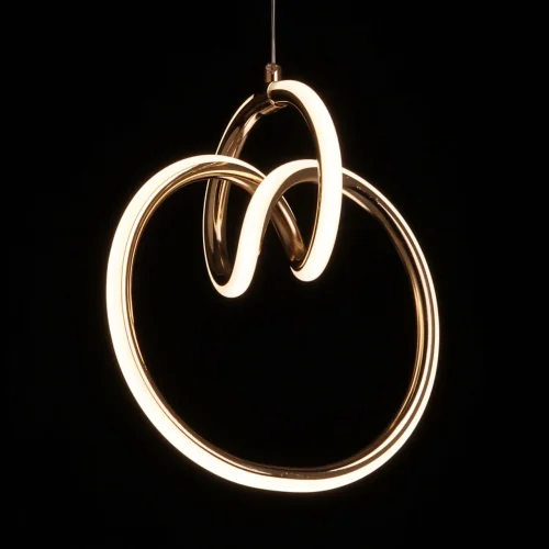 Светильник подвесной LED Аурих 108010701 DeMarkt золотой 1 лампа, основание золотое в стиле хай-тек каскад фото 4