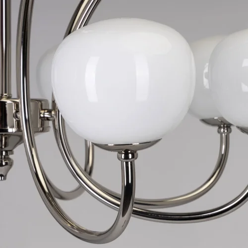 Люстра подвесная Оливия 306014808 MW-Light белая на 8 ламп, основание никель в стиле современный шар фото 5