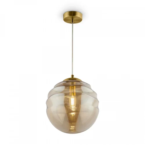 Светильник подвесной Vinare P074PL-01BS Maytoni янтарный 1 лампа, основание латунь в стиле современный выдувное