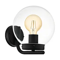 Настенный светильник Taverna 99598 Eglo уличный IP44 чёрный 1 лампа, плафон прозрачный в стиле современный E27