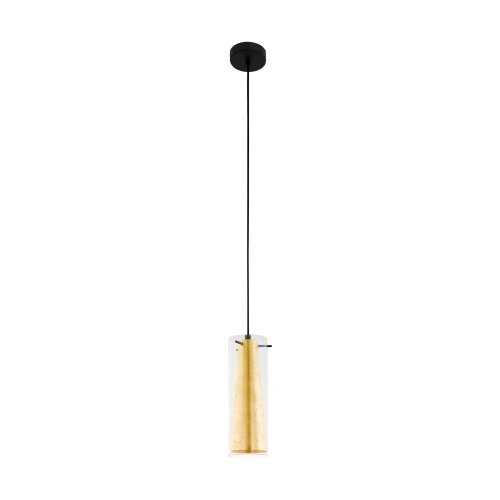 Светильник подвесной Pinto Gold 97651 Eglo прозрачный золотой 1 лампа, основание чёрное в стиле современный 