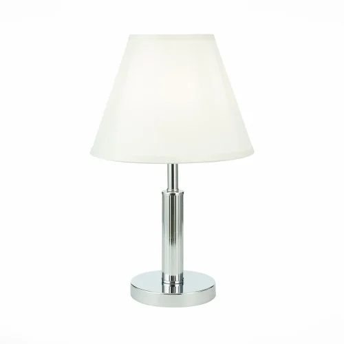 Настольная лампа Monza SLE111304-01 Evoluce белая 1 лампа, основание хром металл в стиле современный 