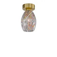 Светильник накладной PL 10034/1 Reccagni Angelo прозрачный разноцветный 1 лампа, основание матовое золото в стиле современный классический круглый
