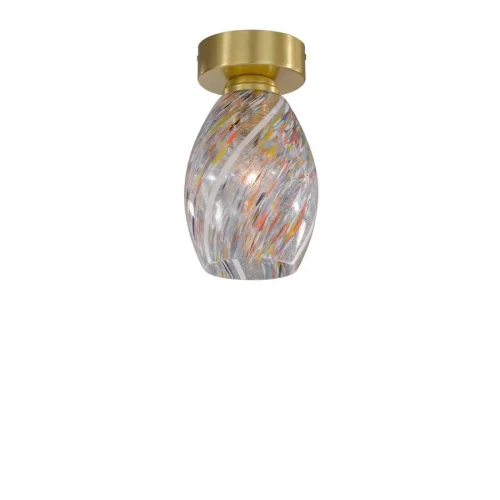 Светильник накладной PL 10034/1 Reccagni Angelo прозрачный разноцветный 1 лампа, основание матовое золото в стиле современный классический круглый
