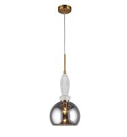 Светильник подвесной Kristel APL.304.06.01 Aployt чёрный серый 1 лампа, основание бронзовое в стиле современный выдувное