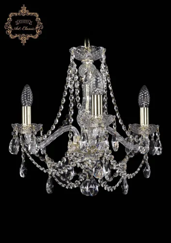 Люстра подвесная хрустальная 11.25.3.165.Gd.Sp Bohemia Art Classic прозрачная на 3 лампы, основание золотое в стиле классический 