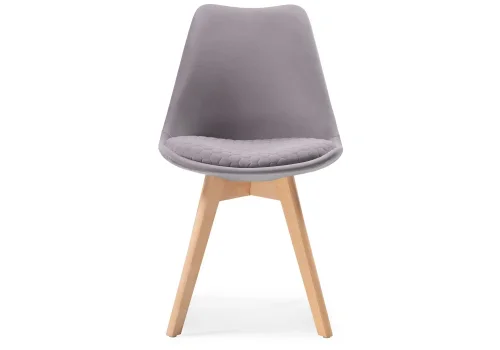 Деревянный стул Bonuss light gray / wood 15283 Woodville, серый/велюр, ножки/массив бука дерево/натуральный, размеры - ****500*560 фото 2