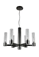 Люстра подвесная OTONO SP6+1 BLACK CHROMIUM/TRANSPARENTE Crystal Lux прозрачная на 6 ламп, основание чёрное в стиле современный 