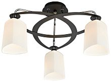 Светильник потолочный 289-107-03 Velante прозрачный 3 лампы, основание коричневое хром венге в стиле современный 