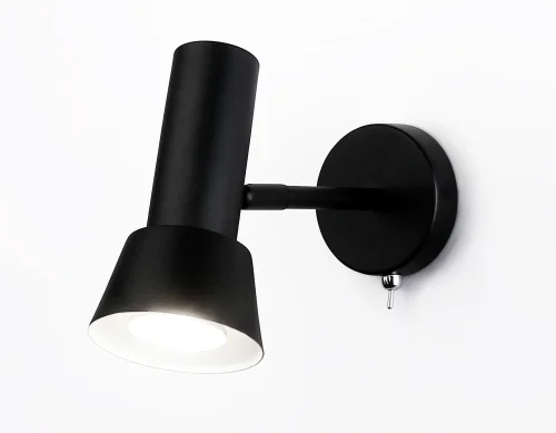 Бра с выключателем TA13129 Ambrella light чёрный на 1 лампа, основание чёрное в стиле современный хай-тек  фото 5