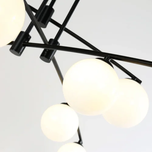 Люстра подвесная Equilibrium 4038-9P Favourite белая на 9 ламп, основание чёрное в стиле современный  фото 2