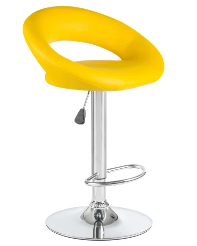 Стул барный 5001-LM MIRA,  цвет сиденья желтый, цвет основания хром Dobrin, жёлтый/экокожа, ножки/металл/хром, размеры - 790*1020***535*470 фото 2