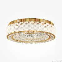 Люстра потолочная LED Castello MOD336CL-L100G3K Maytoni прозрачная на 1 лампа, основание золотое в стиле современный 