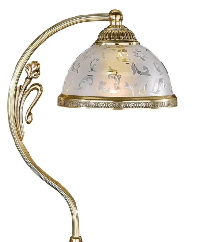 Настольная лампа P 6302 P Reccagni Angelo белая 1 лампа, основание золотое металл в стиле классический  фото 2