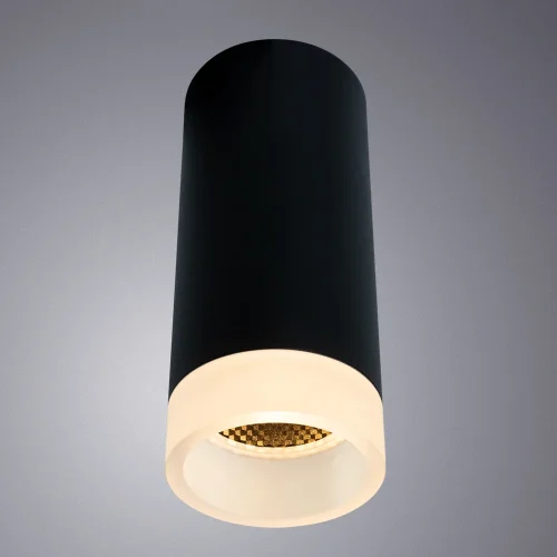 Светильник накладной Ogma A5556PL-1BK Arte Lamp чёрный 1 лампа, основание чёрное в стиле современный круглый фото 2