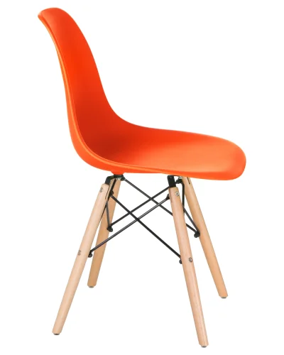 Стул обеденный 638PP-LMZL DSW, цвет сиденья оранжевый (O-02), цвет основания светлый бук Dobrin, оранжевый/, ножки/металл/светлый бук, размеры - ****460*530 фото 2