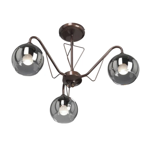 Люстра потолочная V3951-7/3PL Vitaluce серая чёрная на 3 лампы, основание бронзовое в стиле арт-деко  фото 3