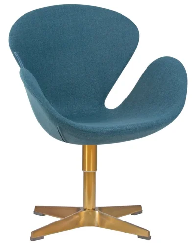 Кресло дизайнерское  69A-LMO SWAN, цвет сиденья синий (IF6), цвет основания золото Dobrin, синий/ткань, ножки/металл/золотой, размеры - ****710*600 фото 9