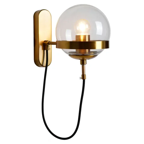 Бра лофт LSP-9555 Lussole прозрачный на 1 лампа, основание бронзовое в стиле лофт 