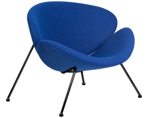 Кресло дизайнерское  72-LMO EMILY, цвет сиденья синий (AF6), цвет основания черный Dobrin, синий/ткань, ножки/металл/чёрный, размеры - ****810*780 фото 3