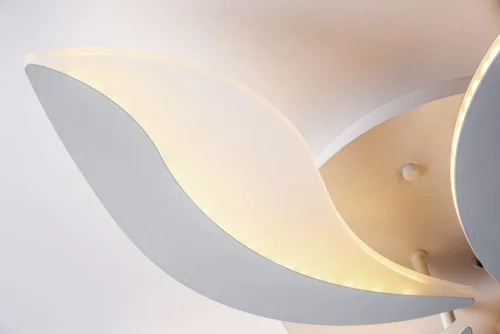 Люстра потолочная LED с пультом 10214/SG (60W) Escada белая на 1 лампа, основание белое в стиле флористика с пультом фото 3