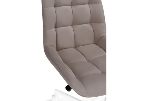 Компьютерное кресло Честер латте (velutto 08) / белый 533174 Woodville, серый/велюр, ножки/металл/белый, размеры - *920***500*600 фото 7
