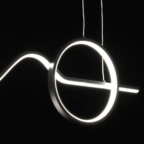 Светильник подвесной LED с пультом Оскар 510013304 DeMarkt чёрный 2 лампы, основание чёрное в стиле современный хай-тек трубочки фото 4