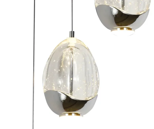 Светильник подвесной LED Берти 07866-3A,02 Kink Light прозрачный 3 лампы, основание хром в стиле современный каскад фото 2