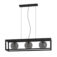 Светильник подвесной Arangona 390215 Eglo чёрный серый 3 лампы, основание чёрное в стиле современный шар